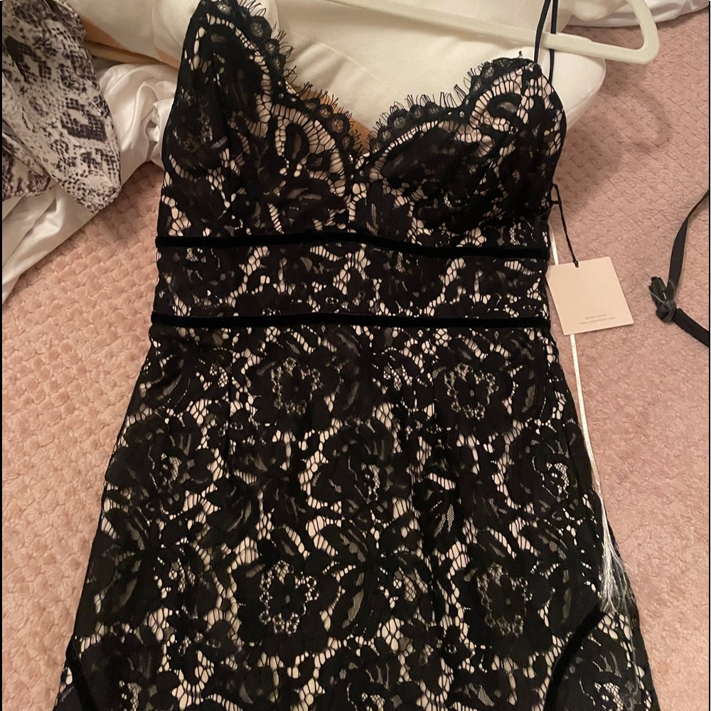 Black Revolve Lace Mini Dress